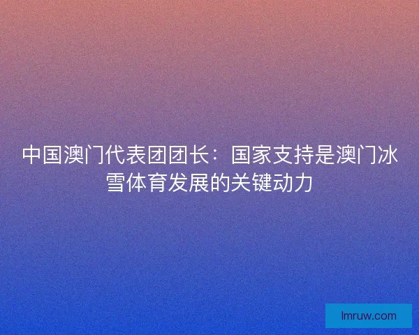 中国澳门代表团团长:国家支持是澳门冰雪体育发展的关键动力 中国澳门代表团团长:国家支持是澳门冰雪体育发展的关键动力