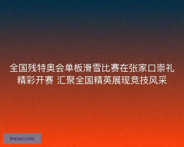 全国残特奥会单板滑雪比赛在张家口崇礼精彩开赛 汇聚全国精英展现竞技风采 全国残特奥会单板滑雪比赛在张家口崇礼精彩开赛 汇聚全国精英展现竞技风采
