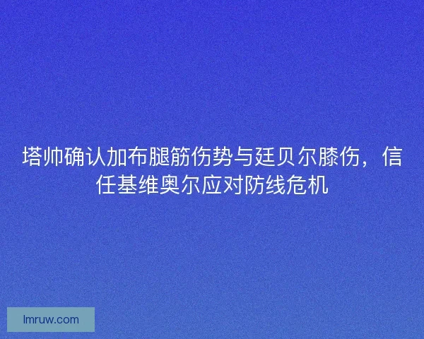 塔帅确认加布腿筋伤势与廷贝尔膝伤，信任基维奥尔应对防线危机
